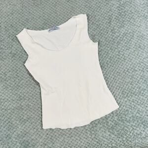 vintage y2k white classic babydoll semi-crop tank top Honolua Wahine Hawaii S